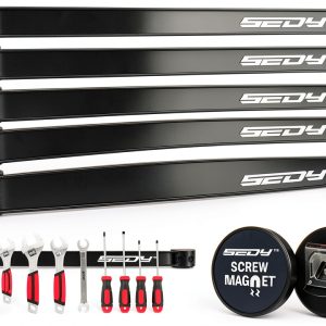SEDY 7-Piece 12" Magnetic Tool Holder Storage Organizer, Garage Wall Mount Rack Organization Strip Power Magnet Organizers Mounted Workbench Board Slatwall Van Hanger-0